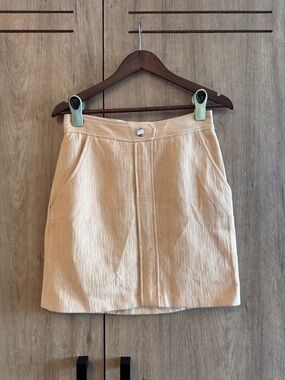 Maje Cream Front-Button Mini Skirt Women's Size 38